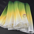 Gradient Green Pleated Organza Crinkle Fabric Stage Handmade Dress Designer Fabrics