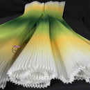 Gradient Green Pleated Organza Crinkle Fabric Stage Handmade Dress Designer Fabrics