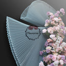 Flowerva Grayish Blue Great Pleated Organza Crinkle Fabric 6324