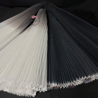 Gradient Black Big Pleated Hard Mesh Knitted Fabric Stage Wedding Background Decoration