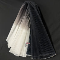 Tissu tricoté à grande maille dure plissée noire dégradée, décoration de fond de scène de mariage