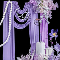 Draperie verticale élastique violet clair, décoration de fête et de mariage #18