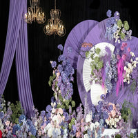 Draperie verticale élastique violet clair, décoration de fête et de mariage #18