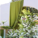 Olive Green Elastic Milk Silk Drapery Wedding Background Wall Decoration #65