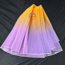 Tissu froissé en Organza plissé jaune et violet, dégradé avec garniture rigide et large, tissus de styliste pour robe de scène faits à la main