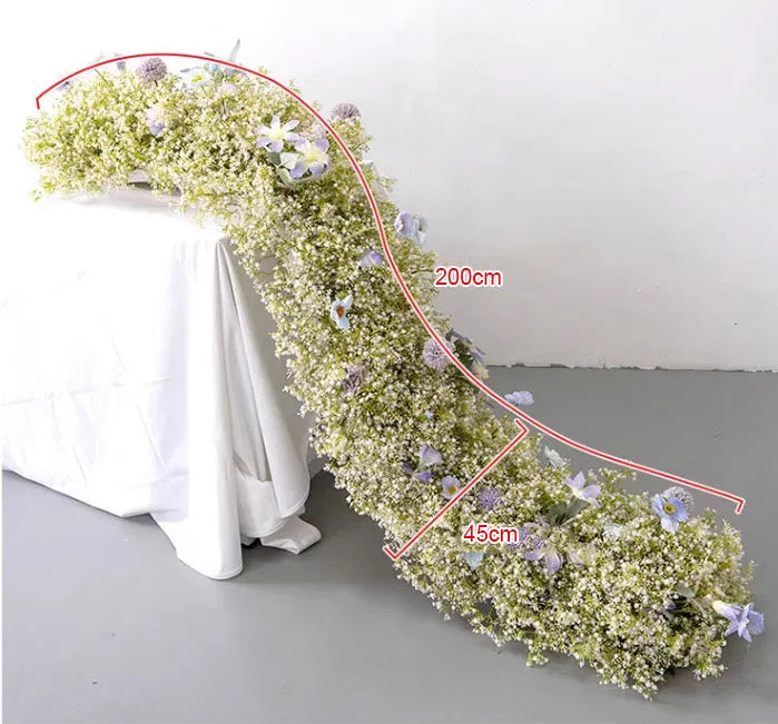 Flowerva – longue Table étoilée décorative, arrangement floral simulé