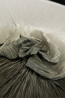 Dégradé blanc gris or chaud estampage rides plissage Texture tissu décoration de mariage