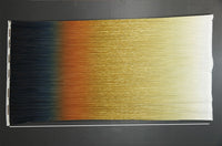 Tissu à Texture plissée et dégradé, jaune, Orange, bleu, or chaud, estampage, décoration de mariage
