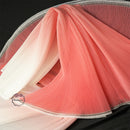 Gradient Pink Pleated Organza Crinkle Fabric With Rigid And Wide Trim Stage Handmade Dress Designer Fabrics