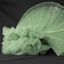 Pleated Fabric Tranquil Emerald Ruffle Bouquet