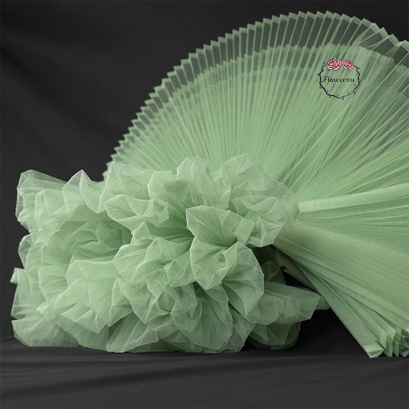 Bouquet de volants émeraude tranquille en tissu plissé