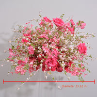 5D New Wedding Table Decoration Flower Wedding Stage Background Layout Simulation Snow Willow Embroidery Ball Rose Ball