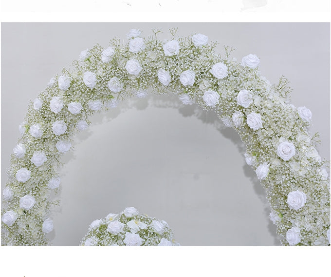 Rangée de fleurs pleine étoile 5d, décoration d'arc de mariage, longue rangée de fleurs, affichage de fenêtre de Table de mariage, boule de fleurs en plomb, nouvelle collection