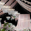 Draperie élastique en soie de lait rose clair, pour décoration murale de fond de mariage #74