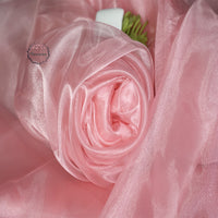 Flowerva Silk Organza Transparent White Thin Soft Wedding Dress Design Fabric Wedding Decoration