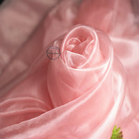 Flowerva Pink Silk Organza Thin Soft Wedding Decoration Dress Design Fabric