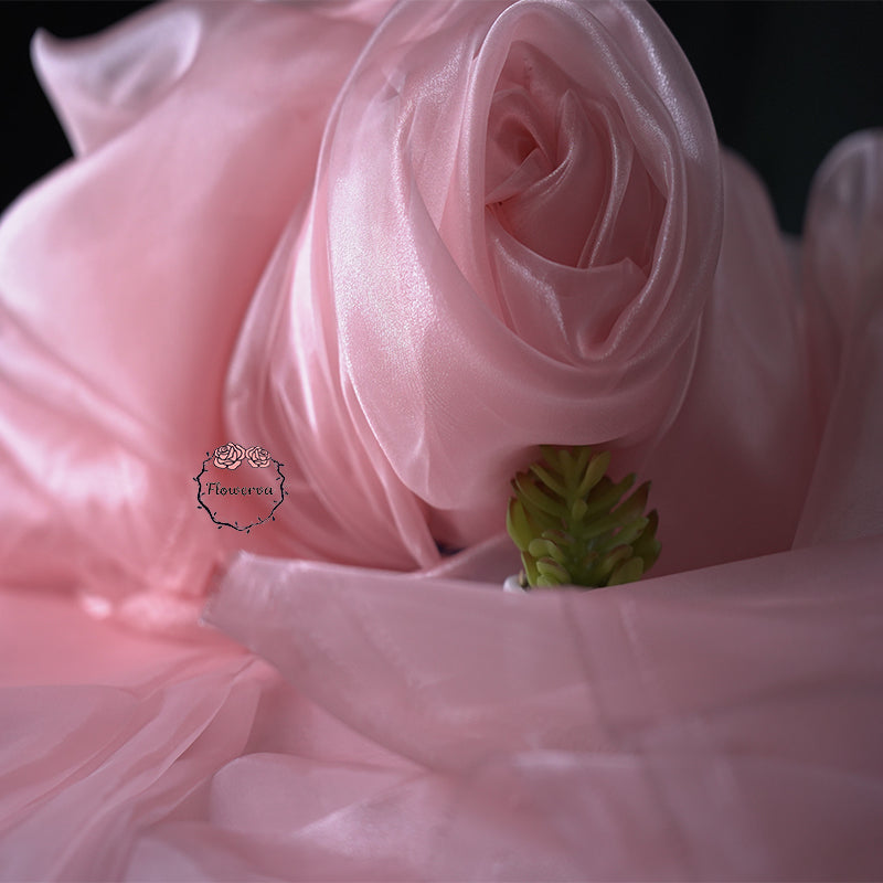 Flowerva – tissu en Organza de soie rose, fin et doux, pour décoration de mariage, conception de robe 