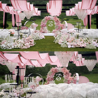 Flowerva Peach Pink Elastic Milk Silk Drapery Wedding Ceiling&Background Wall Decora #126