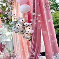 Flowerva Peach Pink Elastic Milk Silk Drapery Wedding Ceiling&Background Wall Decora #126