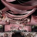 Flowerva Peach Pink Elastic Milk Silk Drapery Wedding Ceiling&Background Wall Decora #126