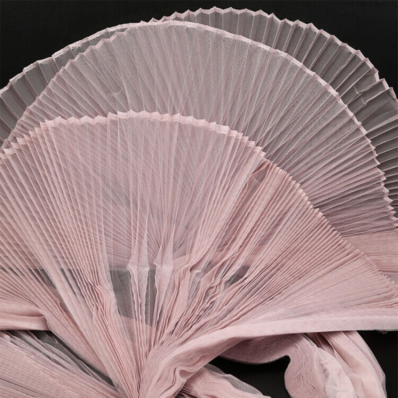 Grand tissu froissé en organza plissé rose grisâtre 6324