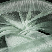 Light Gray Green Glossy Pleated Texture Wedding Dress Styling Fabric