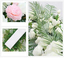 Flowerva – rangée de fleurs artificielles pour mariage, arc de plante verte, décoration de nappe de fond