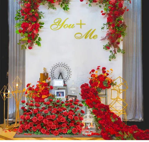 Flowerva Artificial Flower Row Table Corner Flower Arrangement Wedding Decoration