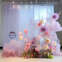 Flowerva Fantasy Pink Purple Organza Floral Art Wedding Party Scene Decoration