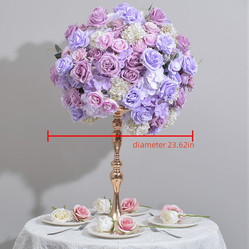 Simulation de Rose d'hortensia 5d, nouvelle fleur de Table de mariage, boule de fleurs, aménagement de scène, décoration de salle d'exposition