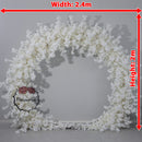 Flowerva White Semi-Circular Cherry Blossom Arch Wedding&Event Stage Background Decora