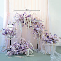 Flowerva Purple Style European Style Arch Simulation Flower Arrangement Wedding Event Party Background Decoration