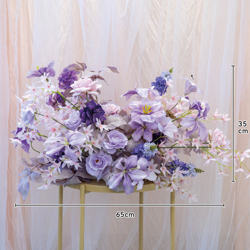 Flowerva Purple Style European Style Arch Simulation Flower Arrangement Wedding Event Party Background Decoration