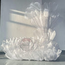 White Glossy Pleated Texture Wedding Decoration Styling