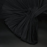 Black Flowerva Pleated Decoration Printmaking Fabric