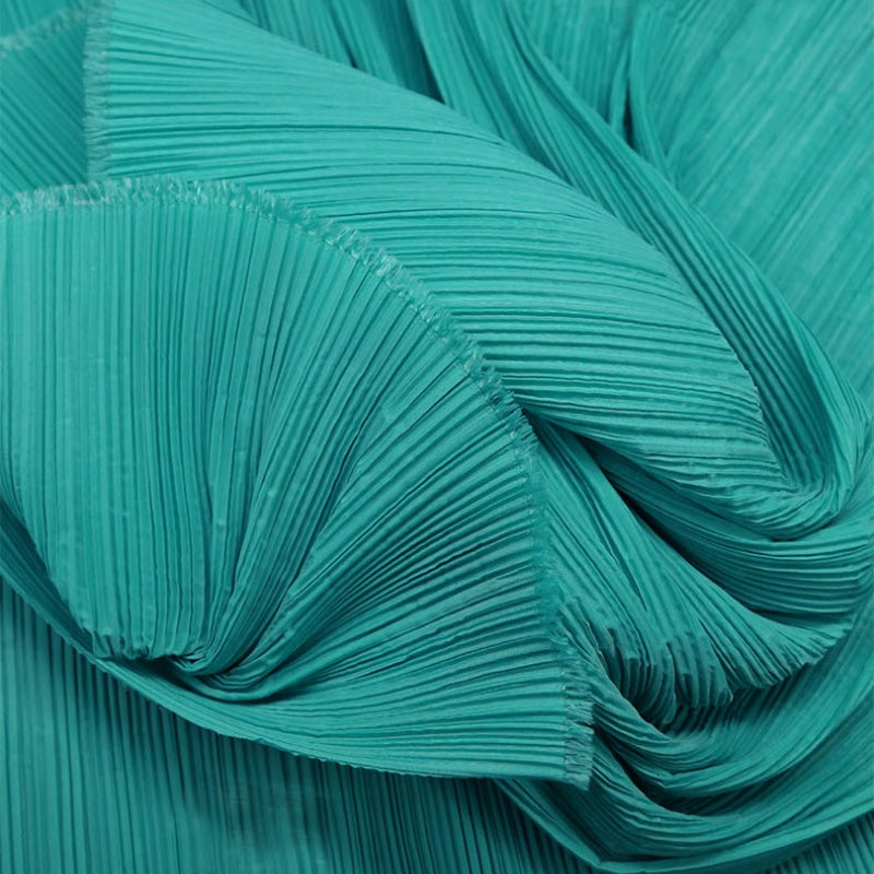 Tissu de gravure de décoration plissé Flowerva bleu lac