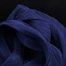 Navy Blue Flowerva Pleated Decoration Printmaking Fabric