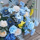 Flowerva – cadre de toile de fond bleu, Collection de fleurs suspendues, Arrangement de Center de Table pour Banquet