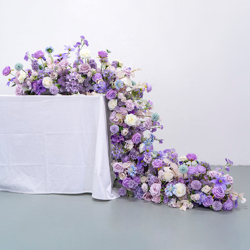 Flowerva Purple Long Table Flowers Wedding Ceremony Decoration Artificial Flowers
