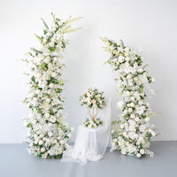 Flowerva – arche blanche, décoration de mariage, Arrangement de fleurs d'imitation