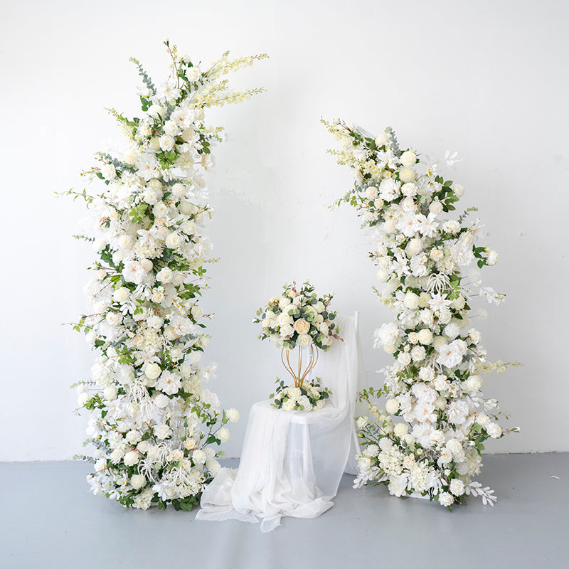 Flowerva White Arch Wedding Decoration Arrangement Imitation Flowers