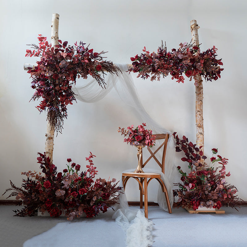 Flowerva Caramel Color Artificial Flower Arch Floral Outdoor Wedding Arrangement Background Props