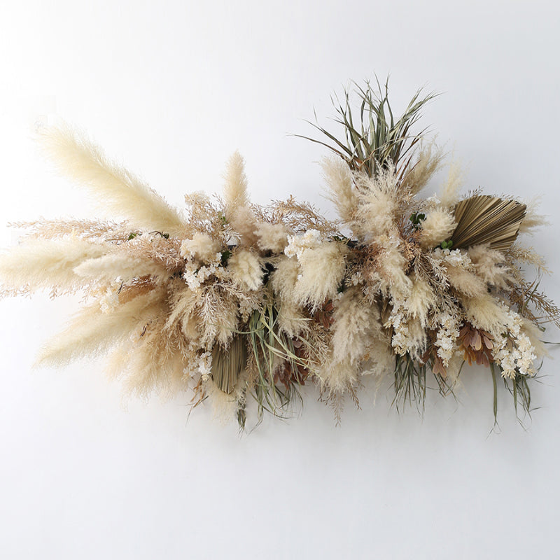 Flowerva Dried Reed Flowers Wall Hanging Decorative Floral Arrangement