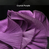 Crystal Purple Metal Pearl Yarn Texture Wrinkle Fabric Wedding Style Stage Decoration Floral Fabric