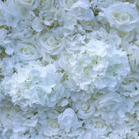 Flowerva 5D blanc Rose grand hortensia tissu mariage toile de fond mur tissu Floral décoration murale accessoires