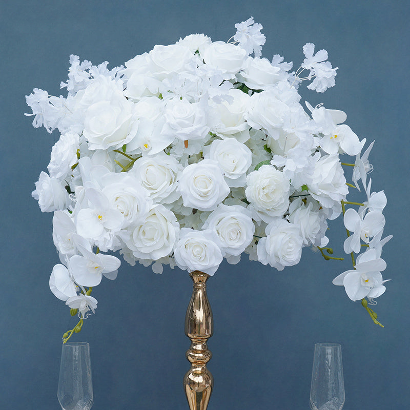 Flowerva Wedding Table Center Piece 50cm White Rose Orchid Sakura Ball