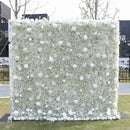 Flowerva Baby Breath Series White Artificial Flower Wall Fabric Rolling Up Curtain Wedding Outdoor Party Backdrop Decorations