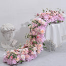 Flowerva mariage longue Table fleur décoration Arrangement Simulation Rose mur