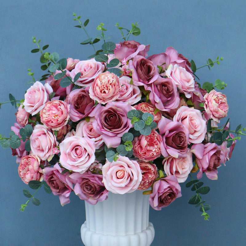 Flowerva 60/50/40cm Wedding Table Center Arrangement Artificial Colorful Rose Flower Ball