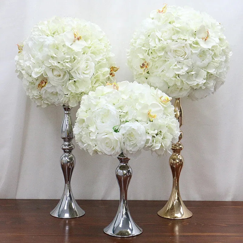 Flowerva Pink And White Rose Hydrangea Table Centre Flower Ball Wedding Decoration Arrangement Event Props